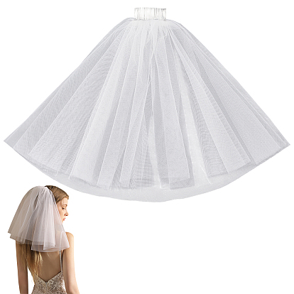 Фаты из нейлоновой сетки, украшения для свадебной вечеринки для женщин, с расческой для волос