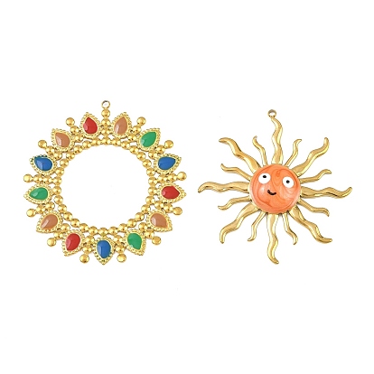 304 подвески из нержавеющей стали, с эмалью, золотые