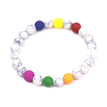 Natural & Synthetic Mixed Gemstone Round Beaded Stretch Bracelets