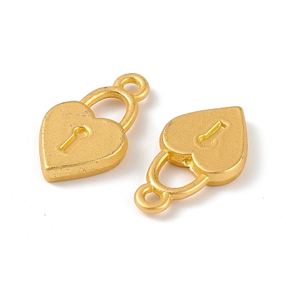Alloy Pendants, Lock with Heart Charm