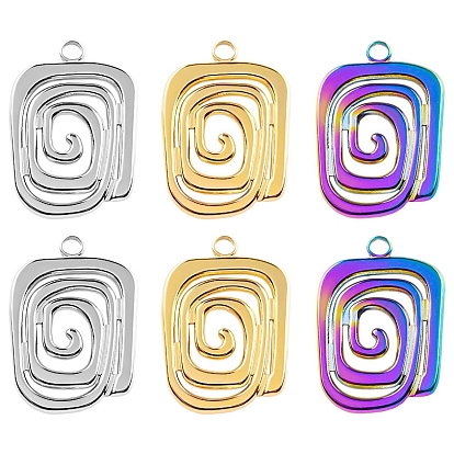 304 подвески из нержавеющей стали, спиральный прямоугольный шарм