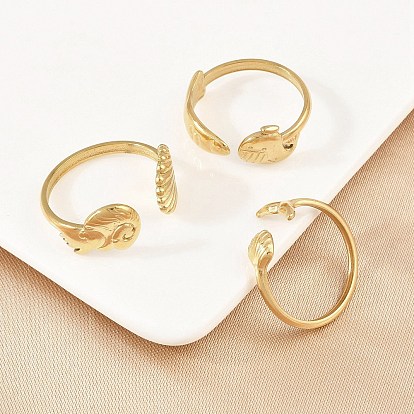 304 открытые манжеты из нержавеющей стали для женщин, золотые