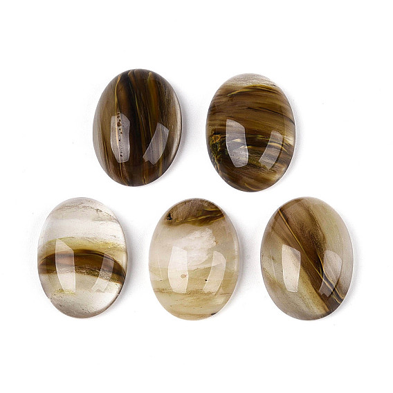 Окрашенные тигровые стекла кабошоны, овальные