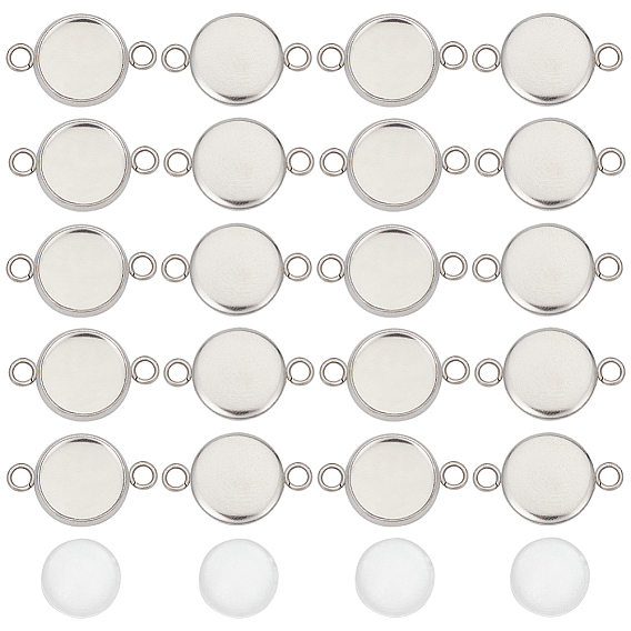 Комплект для изготовления пустого купольного разъема своими руками, включая плоский круглый 304 разъем из нержавеющей стали, Кабошоны из стекла