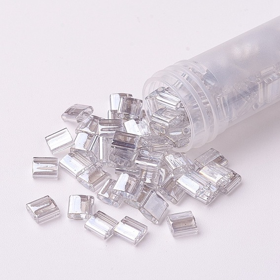 MIYUKI TILA Beads, Japanese Seed Beads, 2-Hole, Transparent Colours Luster