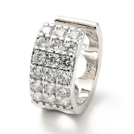 Массивные серьги-каффы в форме буквы "С" из прозрачного циркония, украшения из латуни для женщин, без кадмия и без свинца