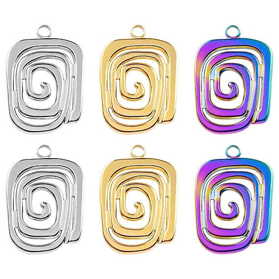 304 подвески из нержавеющей стали, спиральный прямоугольный шарм