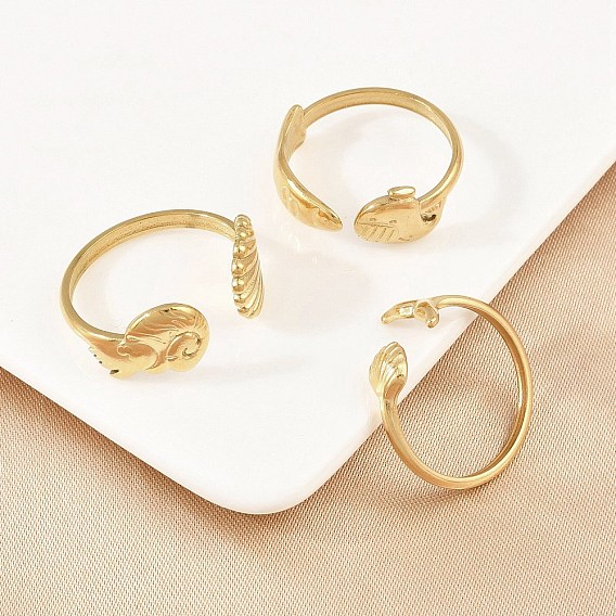 304 открытые манжеты из нержавеющей стали для женщин, золотые