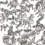 Tibetan Style Alloy Pendants, Mixed Shapes, Animals