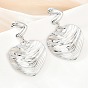 304 Stainless Steel Stud Dangle Earrings, Heart