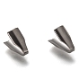 304 Stainless Steel Folding Crimp Ends, Fold Over Crimp Cord Ends