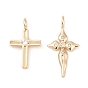 Подвески из латуни с прозрачным фианитом, крестик