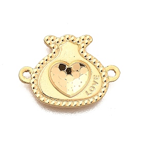 Латунные подвески-соединители для мешочка с деньгами в форме сердца, долговечный, без никеля 