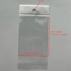Rectangle OPP Cellophane Bags, Top Seal Bags with Hanging Hole