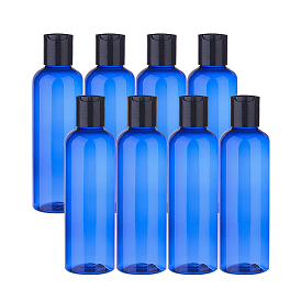 Plastic Press Cap Transparent Bottles, Refillable Bottles