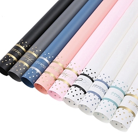 20 Sheets Word Happiness Waterproof Plastic Gift Wrapping Paper, Square, Folded Flower Bouquet Wrapping Paper Decoration