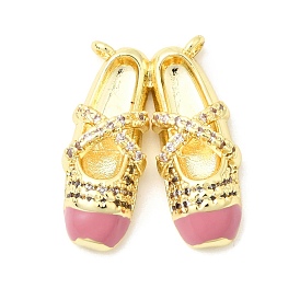 Латунные микро проложить кубического циркония подвески, с эмалью, балетки прелести