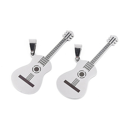 201 из нержавеющей стали большие кулоны, гитарные прелести, лазерная резка