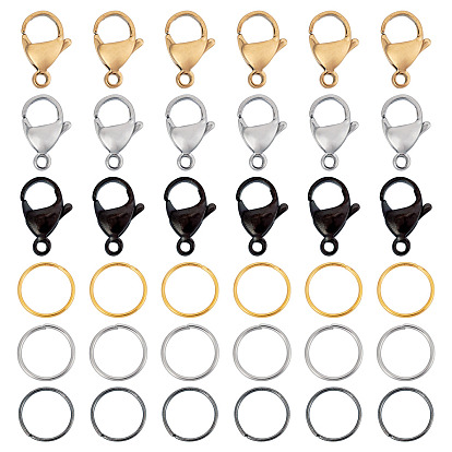 30шт 304 застежки-карабины из нержавеющей стали, с 30 соединительными кольцами