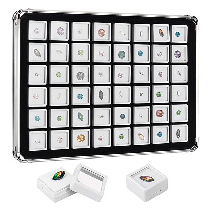 48 решетки алюминиевые коробки, с квадратным пластиковым контейнером для бусин, прямоугольные