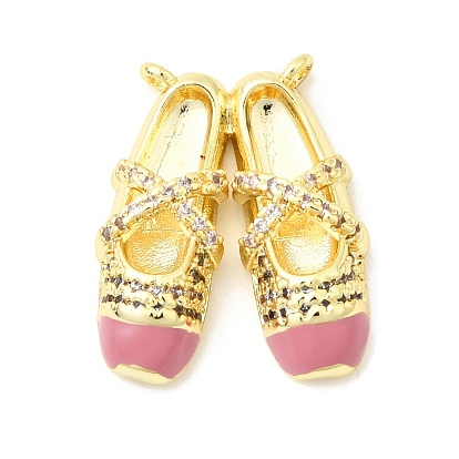 Латунные микро проложить кубического циркония подвески, с эмалью, балетки прелести