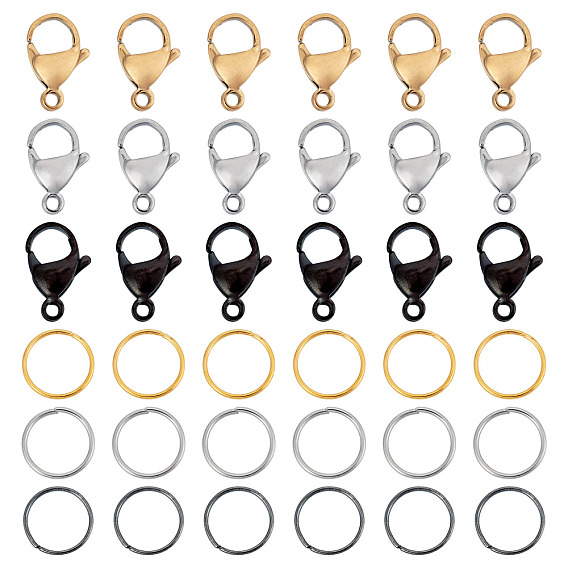 30шт 304 застежки-карабины из нержавеющей стали, с 30 соединительными кольцами