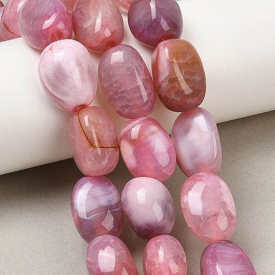 Природных вены драконов агат бисер нитей, покрасил и подогрел, овальные