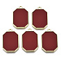 Acrylic Pendants, with Alloy Settings, Cadmium Free & Nickel Free & Lead Free, Rectangle Octagon