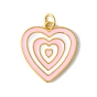 Латунь эмаль подвески, шарма сердца, с целью перехода в кольце, реальный 14 k позолоченный