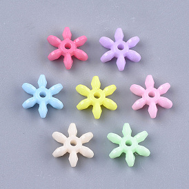 Opaque Solid Color Acrylic Paddle Beads, Star Flake