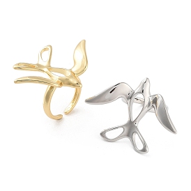 Brass Bird Open Cuff Ring for Women