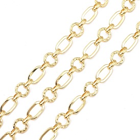 Латунная цепочка фигаро, с катушкой, несварные, овальные и кольцо