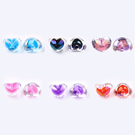 Transparent Acrylic Beads, UV Plating & Rainbow, Bead in Bead, Half Drilled Beads, Heart
