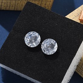 Серьги-гвоздики из нержавеющей стали с бриллиантами и кубическим цирконием