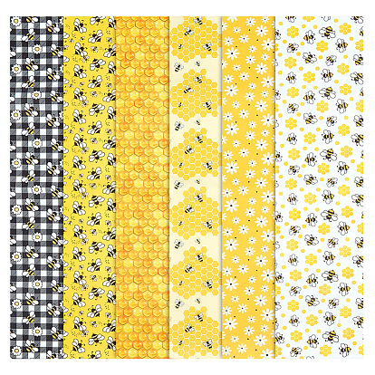 6 шт. 6 стили полиэстер хлопок ткань, прямоугольные