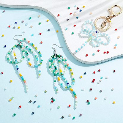PandaHall Elite 12 Strands Imitation Jade Glass Beads Strands, Faceted, Rondelle