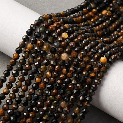 Естественно тигровый глаз шарик нити, граненые, круглые