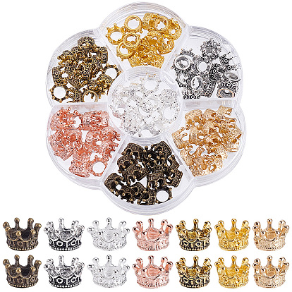105шт 7 цвета сплава европейские бусины, бусины с большим отверстием, корона