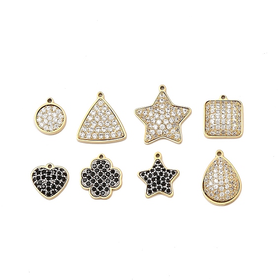 304 подвески из микро-паве из нержавеющей стали с фианитами, без кадмия, без никеля и без свинца, золотые