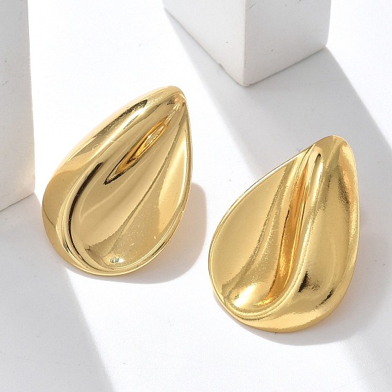 304 серьги-гвоздики из нержавеющей стали для женщин, ионное покрытие (ip), слеза