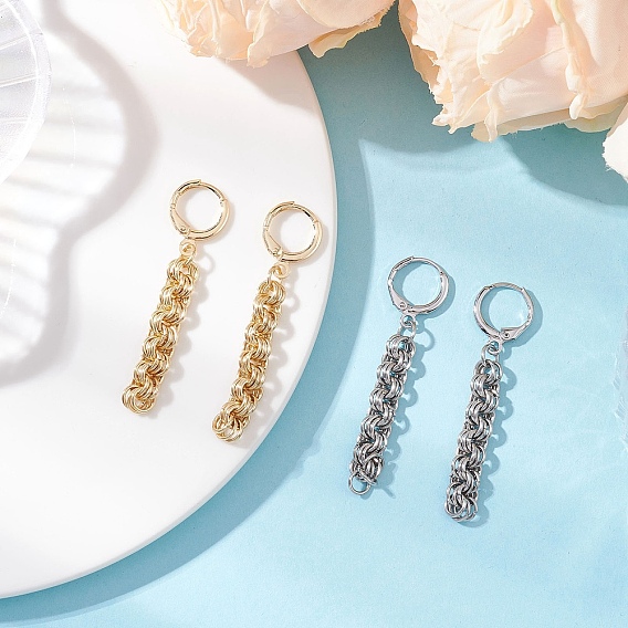2 пары 2 цветные латунные серьги-кольца, с 304 кольцами из нержавеющей стали, цепочка-оберег