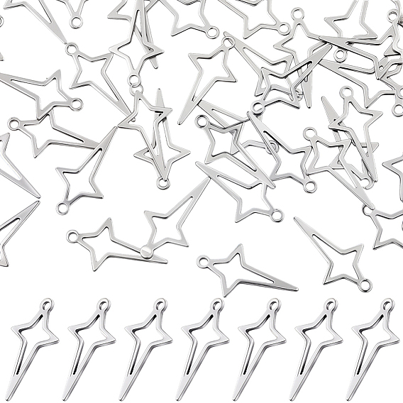 100 шт. 201 подвески из нержавеющей стали, полые звезды прелести