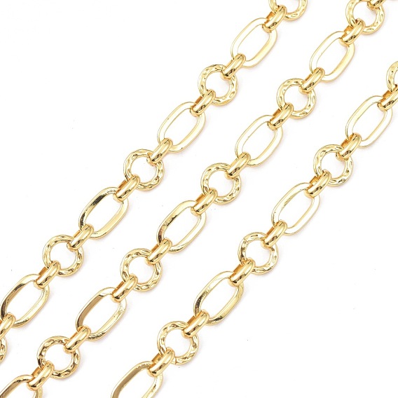 Латунная цепочка фигаро, с катушкой, несварные, овальные и кольцо