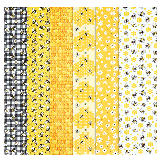 6 шт. 6 стили полиэстер хлопок ткань, прямоугольные