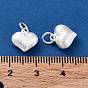 925 Sterling Silver Pendants, with Jump Rings, Heart Charms