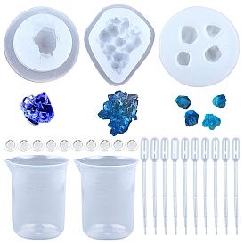 SUNNYCLUE DIY Jewelry Kits, with Silicone Molds, Plastic Transfer Pipettes & Measuring Cup, Latex Finger Cots