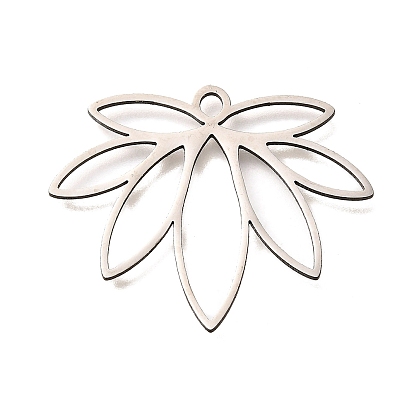 201 подвески из нержавеющей стали, лазерная резка, полый шарм лотоса, анти-тускнение