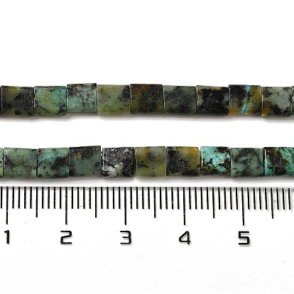 Natural African Turquoise(Jasper) Beads Strands, 2-Hole, Rectangle