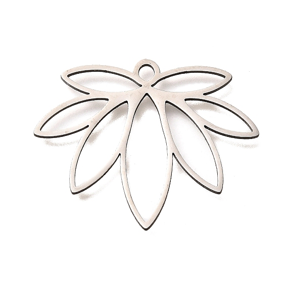 201 подвески из нержавеющей стали, лазерная резка, полый шарм лотоса, анти-тускнение