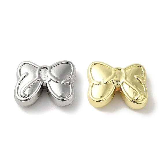 Rack Plating Alloy Beads, Cadmium Free & Nickel Free & Lead Free, Bowknot